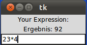 Expression evaluation in Python and Tkinter