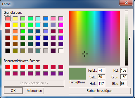 Choosing a Colour the Windows 7 way